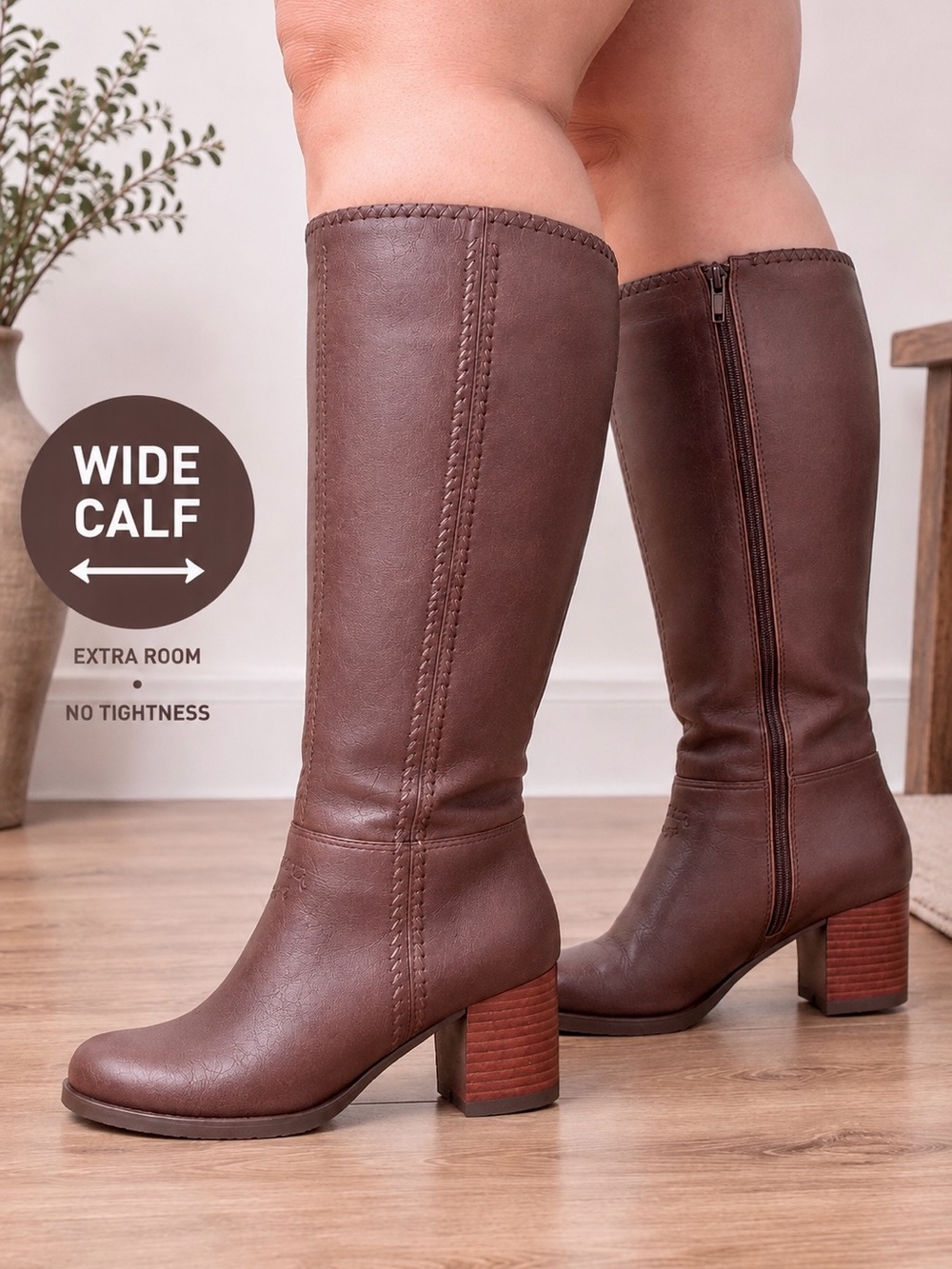 NEW Wide Calf brown boots (extended width)